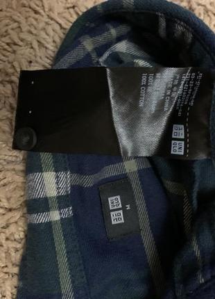 Кононовая рубашка в клетку брендовая uniqlo размер m3 фото