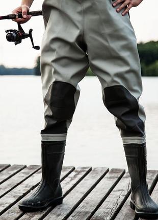 Водонепроникні заброди (комбінезон) посилені з кишенею для риболовлі pros "premium" (sbp01) розмір 429 фото