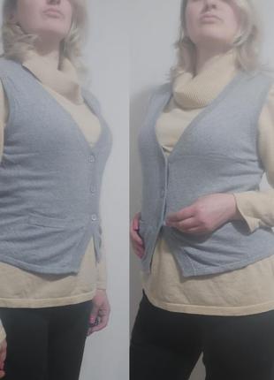 Вязаная жилетка, безрукавка из кашемира и шелка yorn cashmere seide3 фото