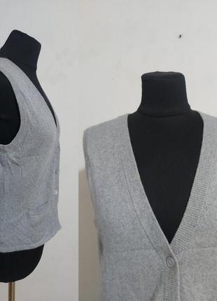 Вязаная жилетка, безрукавка из кашемира и шелка yorn cashmere seide5 фото