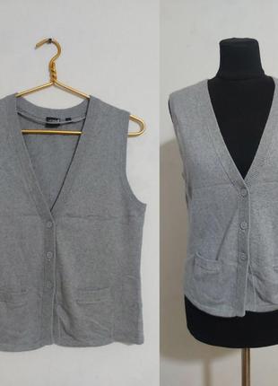 Вязаная жилетка, безрукавка из кашемира и шелка yorn cashmere seide
