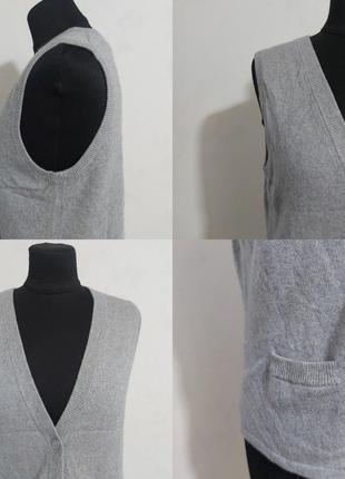 Вязаная жилетка, безрукавка из кашемира и шелка yorn cashmere seide6 фото