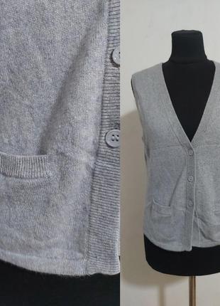 Вязаная жилетка, безрукавка из кашемира и шелка yorn cashmere seide2 фото