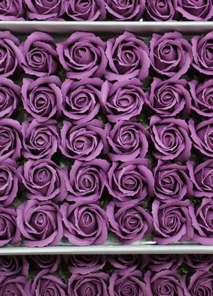 Мильна троянда приглушено-фіолетова для створення розкішних нев'янучих букетів і композицій з мила1 фото