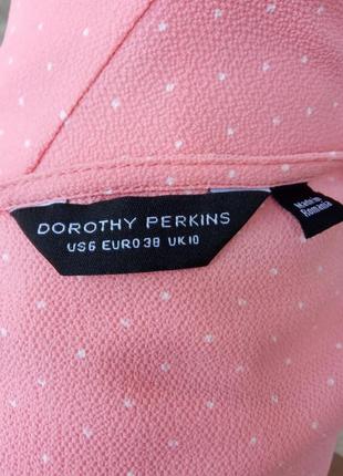 Обалденная персикова 🍑 блуза в горошок на запах з зав'язкою dorothy perkins.5 фото