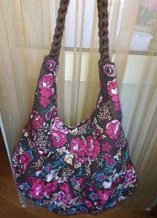 Текстильная сумка цветы-bonprix+подарок. новая