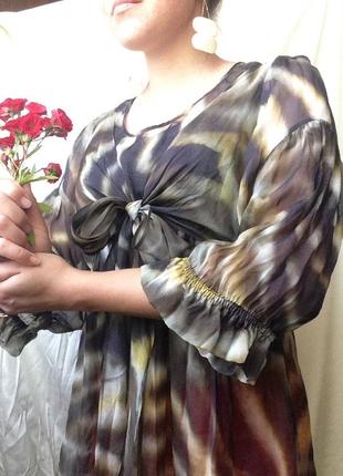 Воздушная блуза полупрозрачная тигровый принт1 фото