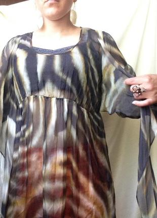 Воздушная блуза полупрозрачная тигровый принт4 фото