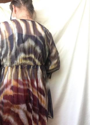 Воздушная блуза полупрозрачная тигровый принт5 фото