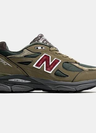 Мужские кроссовки nb 990v3 miusa teddy santis green purple1 фото