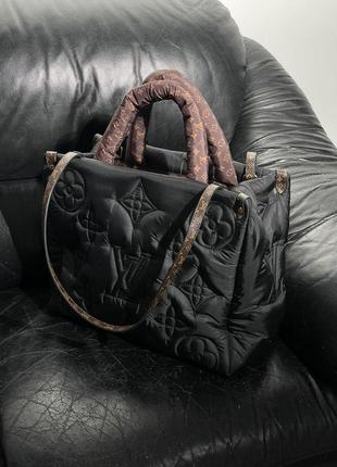 Женская сумка louis vuitton puff onthego gm black6 фото