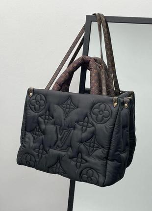 Женская сумка louis vuitton puff onthego gm black8 фото