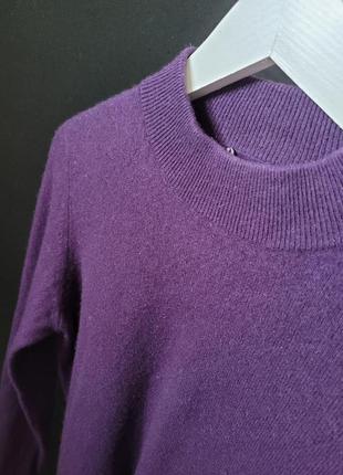 Кашемировый джемпер cashmere 100 % кашемир свитер кофта водолазка гольф с горловиной фиолетовый лиловый сливовый прямой4 фото