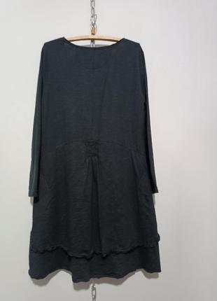 Платье чёрное с акцентыми карманами а-силуэта deerberg в стиле oska, l6 фото