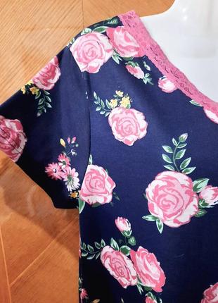 Fabulous 100% бавовна красива футболка у красивих трояндах мереживо7 фото