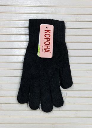 Рукавички жіночі корона теплі щільні чорні