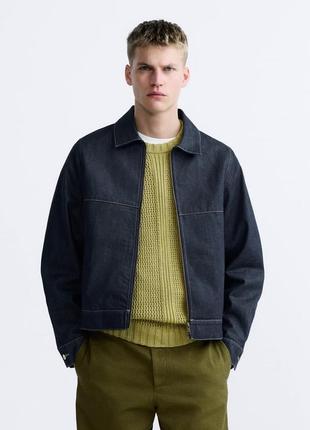 Джинсовая синяя куртка мужская zara new
