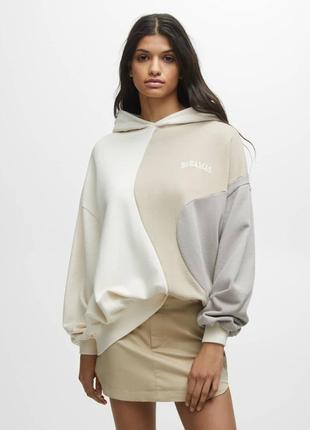 Оверсайз худи, свитшот, толстовка pull bear (zara), коллекция 2023, размер xs/s