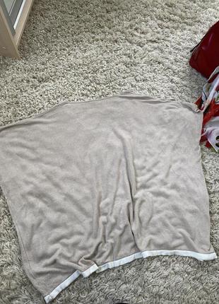 Стильная и комфортная льняная футболка оверсайз в бежевом цвете,италия,р,one size6 фото