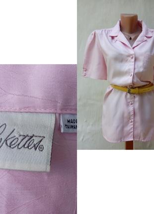 Винтажная нежно розовая 🌸 лёгкая летняя рубашка блуза pykettes .