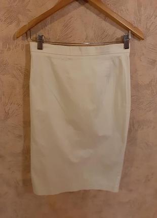 Белая льняная юбка