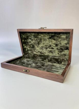 Деревянная коробка для хранения фишек для игры в нарды и шашки, 24,5×13,5 см, арт.8080043 фото