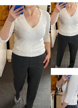 Базовый белый/кремовый льняной  свитер ,mango,pxs-m2 фото