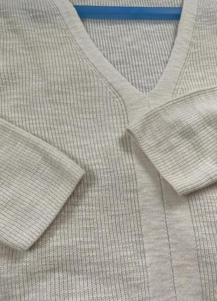 Базовый белый/кремовый льняной  свитер ,mango,pxs-m5 фото