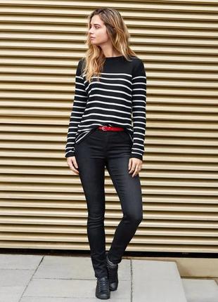 Tcm tchibo woman, германія базові класичні прямі джинси-штани з напиленням чорні3 фото