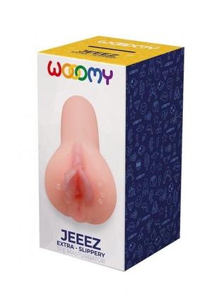 Мастурбатор-лагана woomy jeez masturbator vagina, мягкие открытые губы, 11,6х5,4 см