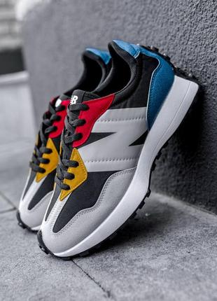 Мужские демисезонные кроссовки new balance серые с черным 40 41 замша сетка нью беланс весна-лето