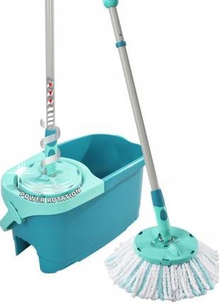 Набор для уборки ведро 6 литров и круглая швабра leifheit "clean twist mop ergo" (52101)