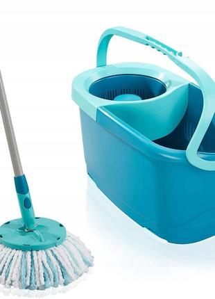 Набор для уборки ведро 6 литров и круглая швабра leifheit "clean twist mop ergo" (52101)