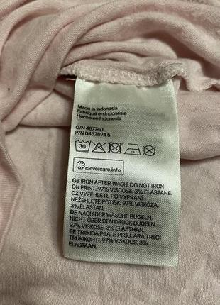 Футболка рожева з принтом тигр h&m розмір xs7 фото