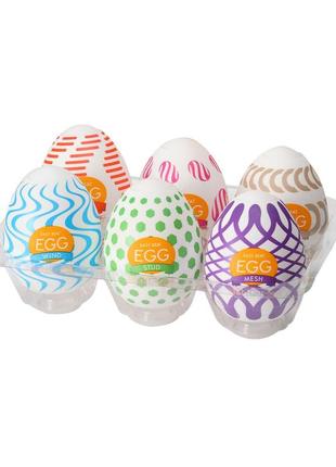 Набір мастурбаторів-яєць tenga egg wonder pack (6 яєць)