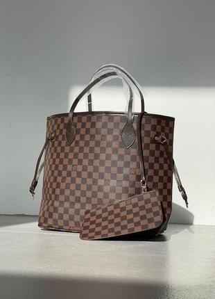 Жіноча сумка louis vuitton neverfull brown1 фото