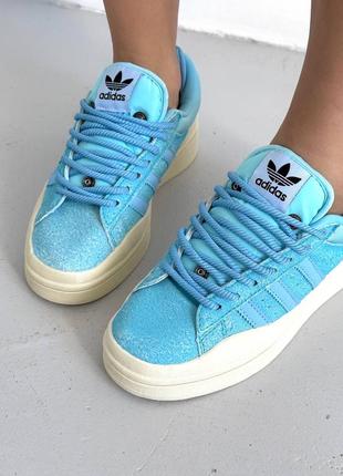 Кеды кроссовки adidas campus x bad bunny blue голубые адидас4 фото