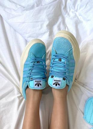 Кеды кроссовки adidas campus x bad bunny blue голубые адидас9 фото