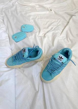 Кеды кроссовки adidas campus x bad bunny blue голубые адидас7 фото