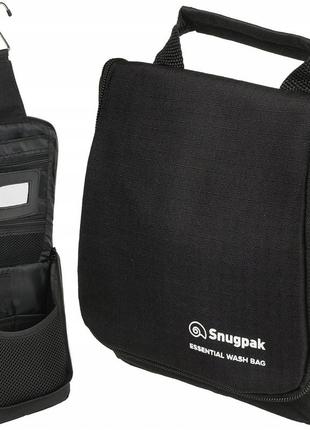 Туристическая косметичка - сумка с зеркалом для принадлежностей snugpak "essential wash bag" black