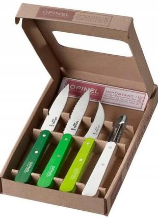 Кухонный набор ножей 4 предмета opinel (опинель) no.112 - 115 "essentials natural" (001709) нержавеющая сталь