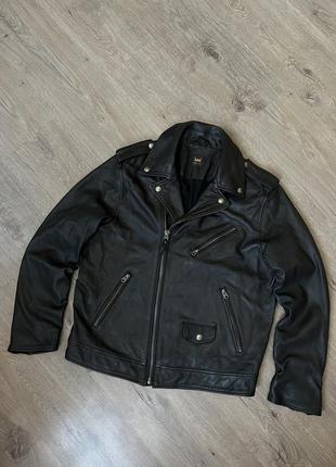 Lee x ornamental leather jacket чоловіча шкіряна косуха