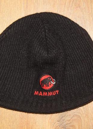 Шапка мужская черная mammut 50% шерсть