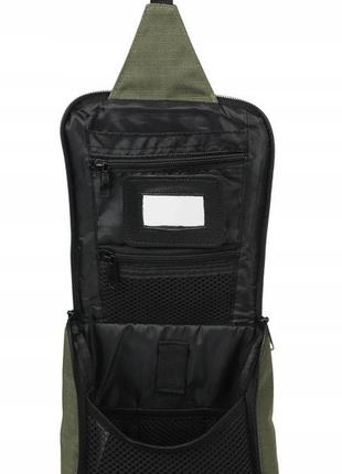 Туристическая косметичка - сумка с зеркалом для принадлежностей snugpak "essential wash bag" olive5 фото