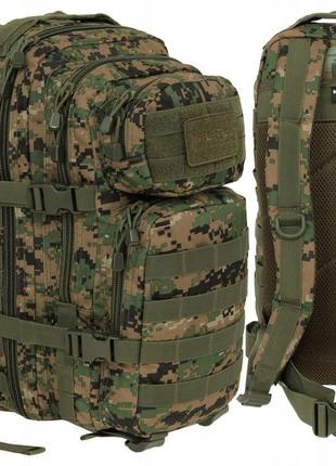 Тактичний рюкзак 20 літрів із системою molle 25 мм mil-tec від sturm "assault pack sm" (14002071) woodland