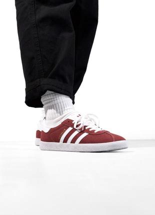 Кроссовки adidas gazelle red красные женские / мужские5 фото