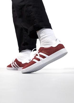 Кроссовки adidas gazelle red красные женские / мужские4 фото