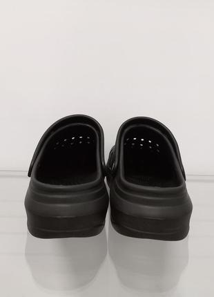 Женские кроксы шлепанцы на платформе черные6 фото