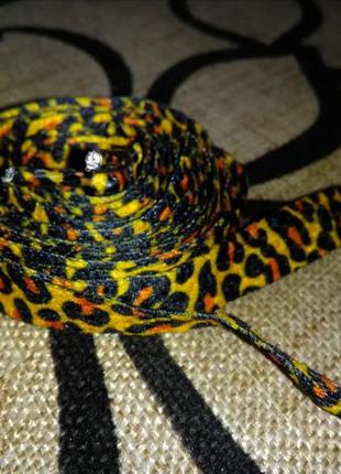 Шнуровки шнурки цвет леопард анималистический принт2 фото