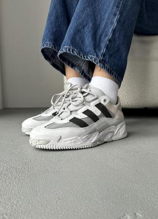Кроссовки adidas niteball grey/white белые с серым женские / мужские4 фото